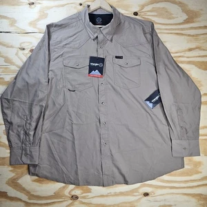 Wrangler ATG Shirt Mens XXL Brown Performance Utility Work All Terrain Gear NEW - Picture 1 of 14
