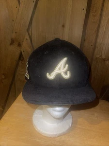 Vintage New Era 2000 Atlanta Braves All Star Game 7 1/2 Hat Corduroy Black - Picture 1 of 9