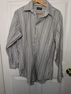 Vintage Christian Dior Mens Shirt 15.5 / 32-33 Gray Monsieur Dress Long Sleeve - Picture 1 of 4