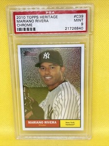 2010 Topps Heritage Chrome #C39 Mariano Rivera /1961 PSA 9 MLB - HOF 1667/1961