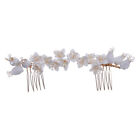  White Iron Wire Flower Comb Bride Vintage Hair Accessories Teasing