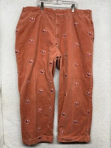 Castaway Pants Mens 40X25 Orange Santa Embroidered Corduroy Chino Christmas - Picture 1 of 14