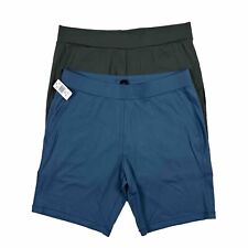 32 Degrees Cool Mens 2 Pack Comfort Active Performance Shorts Blue Gray Large