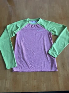 Columbia Girls Size Medium Pink Printed Swim Rash Guard Polyester Top - Picture 1 of 10