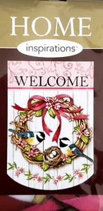 HOME INSPIRATIONS 12" x 18" Garten Flagge - WILLKOMMENSKRANZ - Bild 1 von 2