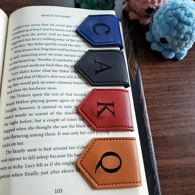 Leather Magnetic Bookmark, Personalized gift- Perfect Reader Gift for booklover - Image 1 of 3