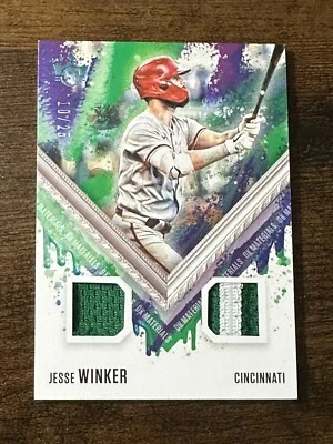 2021 Diamond Kings DK Materials Holo Platinum Blue Jesse Winker 10/25 Reds - Image 1 of 2