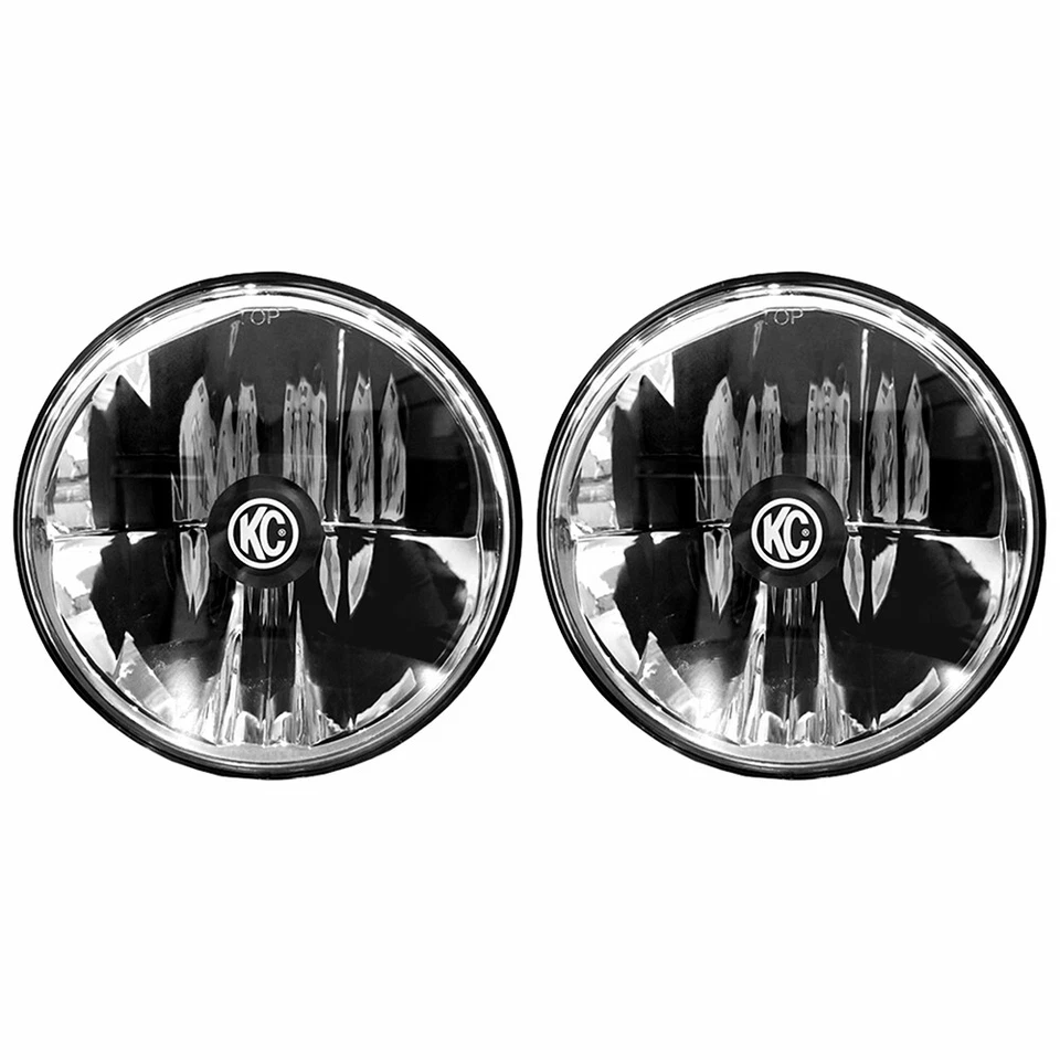 KC HiLiTES 42361 2 White LED 7" Headlights Pair Kit DOT for 97-06 Jeep Wrangler - Image 1 of 4