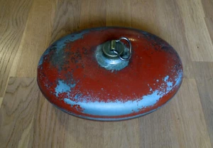 alte antike Blech Wärmflasche rot - Bild 1 von 2