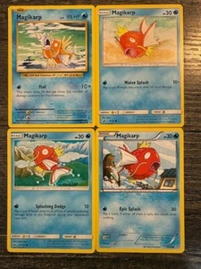 POKEMON 4 MAGIKARP 33/108 + MAGIKARP 32/147 + MAGIKARP 19/98 + MAGIKARP 19/70 LP - Foto 1 di 4