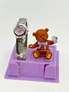 Ingersoll Quartz Womens Silver Wristwatch Sterling Silver Backing w/ Teddy Bear - Picture 1 of 7