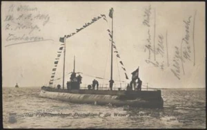 Germany WWI UBoot Deutschland U-Boot Kapt Koenig RPPC Feldpost USED 110831 - Bild 1 von 2