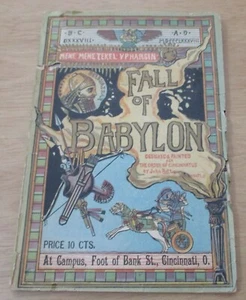 RARE 1888 HISTORICAL BIBLE Drama Program~"FALL of BABYLON"~Fold-Out~ADVERTISING~ - Picture 1 of 12