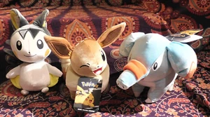 POKEMON Select Velvet 2024 Lot EEVEE, PHANPY & EMOLGA 8" Plush New with Tags - Picture 1 of 17