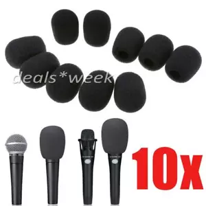 10er Set Handheld Mikrofon Windschutz Popschutz aus Schaumstoff Schwarz Neu - Bild 1 von 5