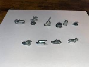 10 Monopoly Replacement Game Pieces/Game Tokens Battleship, racing car, iron - Picture 1 of 1