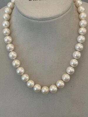 11mm Süßwasser Perlen Kette 925 Sterling Silber Magnet  Verschluss - Bild 1 von 4