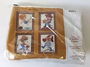 Bordado vintage 1981 The Creative Circle Crewel A Little Boys World 4001 - Imagen 1 de 5
