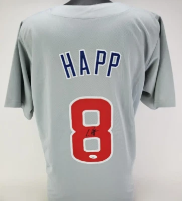 IAN HAPP Signed Chicago Cubs Custom Jersey (JSA Basic COA) - Image 1 of 4