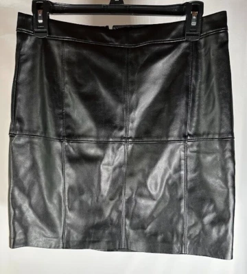 Falda de cuero White House Black Market, negra, para mujer talla 6 Foto 1 de 3