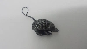 Hedgehog Pewter Effect Animal 3D Emblem On a mobile phone charm - Picture 1 of 1