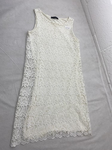 OFF WHITE Abito da donna Hallhuber A Line taglia S crema pizzo bianco senza maniche