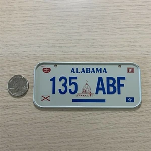 1981 Alabama 135-ABF Mini Fahrrad Müsli Premium Nummernschild LP312 - Bild 1 von 2