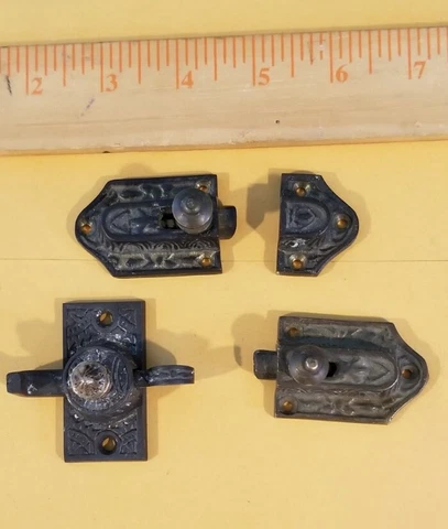 3 Antique Cupboard Locks Oringnal Preowned Cover