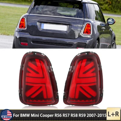 LED Tail Lights Lamps For 2007-2015 Mini Cooper R56 R57 R58 R59 Red Lens Foto 1 de 4