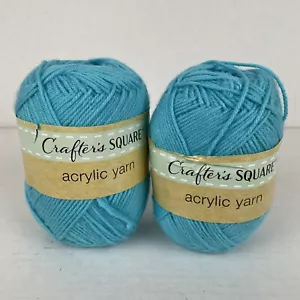 Lote de 2 madejas de hilo acrílico cuadrado Crafter's azul 3,5 oz 220yds cada una nueva - Imagen 1 de 4