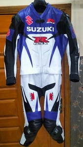 Suzuki GSXR 2 Piece Perforated Motorcycle Leather Suit Motorbike Riding Suit - Picture 1 of 6