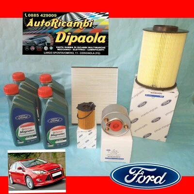 KIT TAGLIANDO FORD C-MAX FOCUS III 1.6 TDCI FORD CASTROL 5W30 + FILTRI ORIGINALI