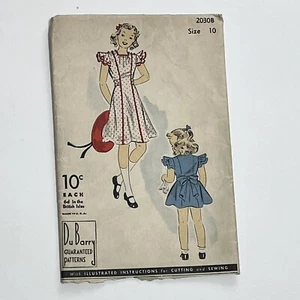 1930s Vintage Du Barry Sewing Pattern Girls Princess Dress 2030B DuBarry - Picture 1 of 5