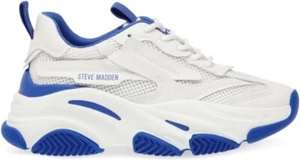 Steve Madden Women's Possession Chunky Lace-Up Sneakers, White Blue Size 10M - Picture 1 of 6