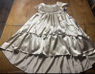 NWT Mia Joy Joyfolie Gold Lorelei Dress Girls Hi-Low Tulle Size 8 - Image 1 of 4