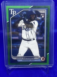 2024 Bowman #20 Junior Caminero /99 Tampa Bay Rays Green RC Rookie - Picture 1 of 12