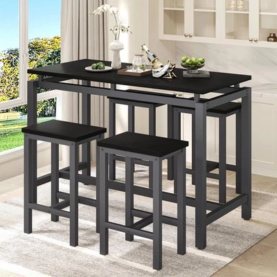 5 PCS Counter Height Pub Table And Stool Set Breakfast Bar Table With Stools - Image 1 of 4