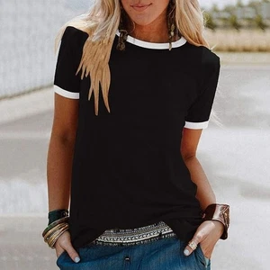 LOGO Principles Knit Tee with Cuff Sleeve in Black Size M - Picture 1 of 1