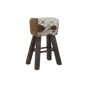 Taburete DKD Home Decor Blanco Marrón Negro Piel Madera 50 x 35 x 75 cm - Imagen 1 de 4