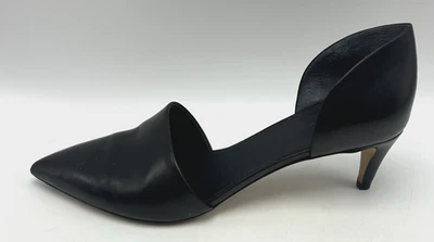 Vince Heels Feminino 9 M Couro Preto Claire D'Orsay Itália Evento Gravata Preta - Imagem 1 de 4