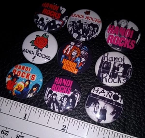 9 Hanoi Rocks Button Pins Badges Lot Glam Rock Punk Rock Johnny Thunders Finland - Picture 1 of 1