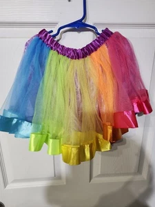 Colorful Rainbow Little Girls Tutu Skirt Size 5/6 - Picture 1 of 4