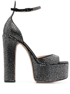 Valentino 170Mm Crystal-Embellished Platform Sandals 40 10 - Picture 1 of 4