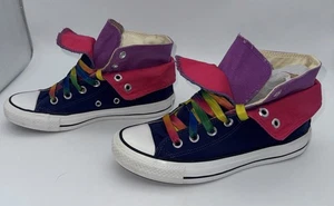 Converse All Star Two Fold Purple Pink Rainbow Ribbon 132445F vintage rare - Picture 1 of 16