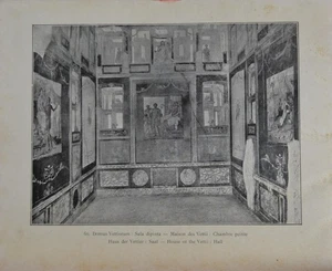 Antigua impresión de arte de pared de la antigua Roma romana Pompeya Casa de Vettii 1910 - Imagen 1 de 16