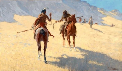 Reproducción de pintura de The Parley de Frederic Remington Foto 1 de 4
