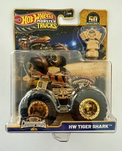 Hot Wheels Monster Trucks TIGER SHARK 50 BIGFOOT Trophy Champions Raro!! - Foto 1 di 1