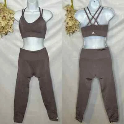 Adidas Women's Purple Primekmit Sports Bra and Tights Set Size Medium EUC - Image 1 of 4