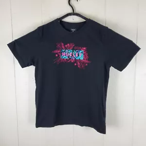 Hurley Shirt Mens Large Black Graphic Crew Neck Short Sleeve Stretch Pullover - Picture 1 of 14