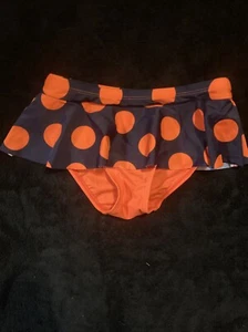 Size 12 Vivo Biniya Kids Blue Orange Polka Dots Swimsuit Bottom - Picture 1 of 3